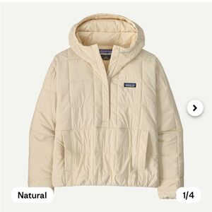 Patagonia Light Gusted Hooded Pullover Jacket Natural